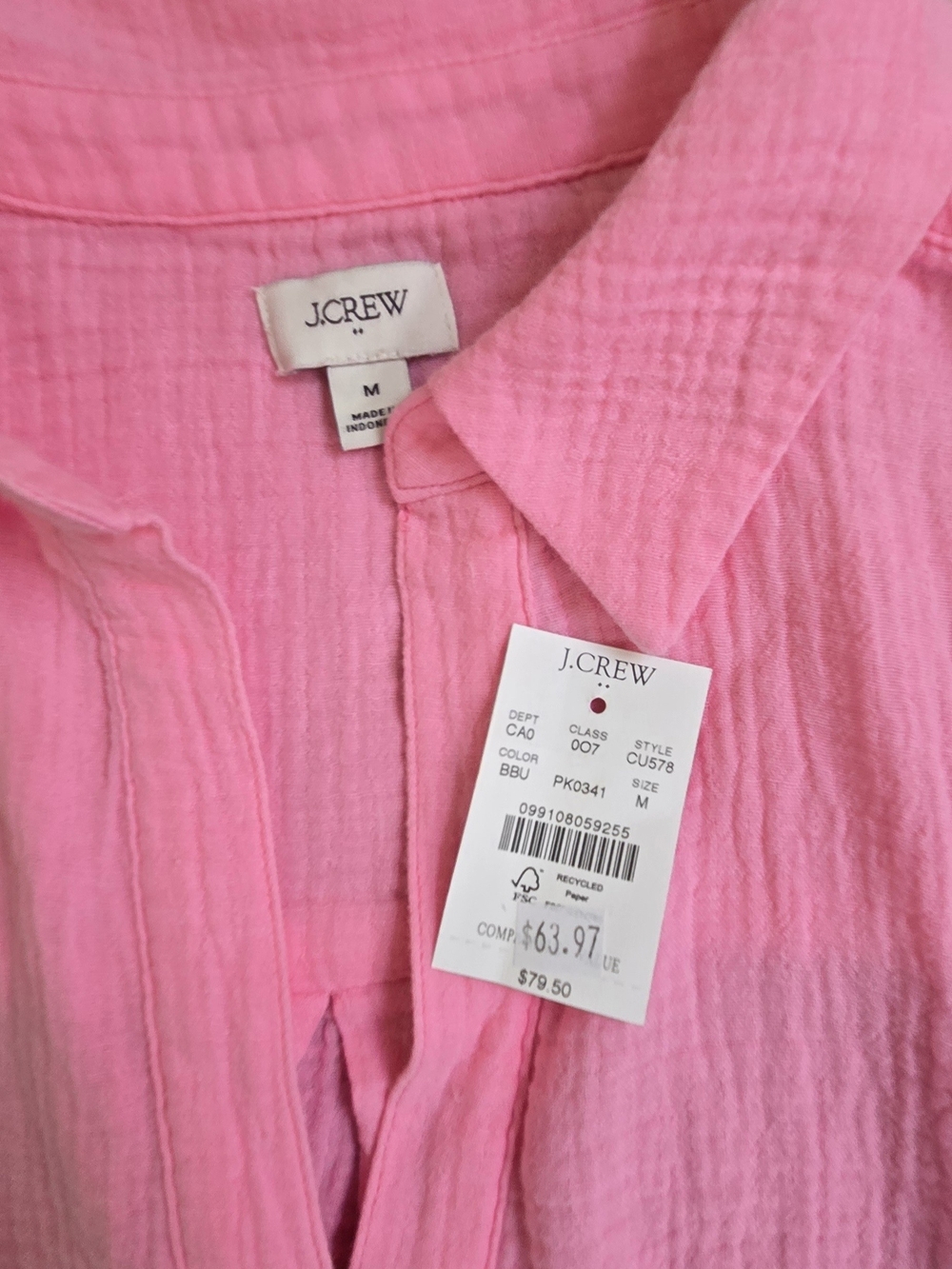 J. Crew Pink  Women’s Gauze Top